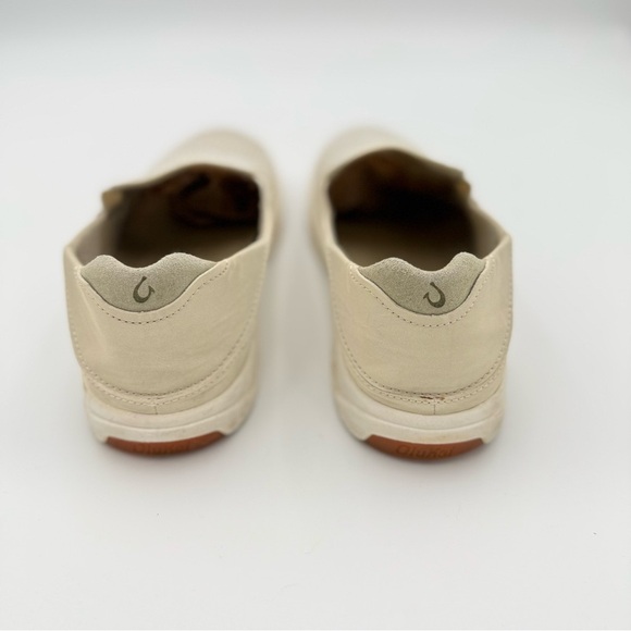 OluKai Lae’ahi Slip Ons men size 10 cream white boat shoes breathable - Picture 7 of 7